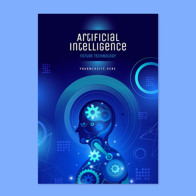 Modello di poster verticale a tecnologia ai gradiente