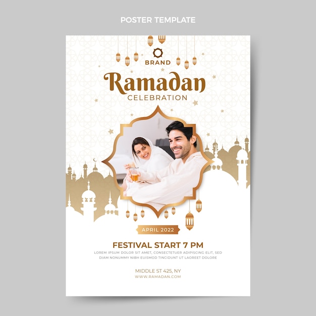 Modello di poster verticale ramadan sfumato
