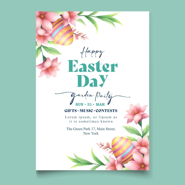 modello di poster verticale vettoriale per la celebrazione della Pasqua