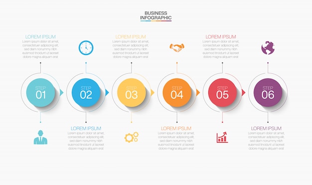 Modello di presentazione aziendale infografica con opzioni