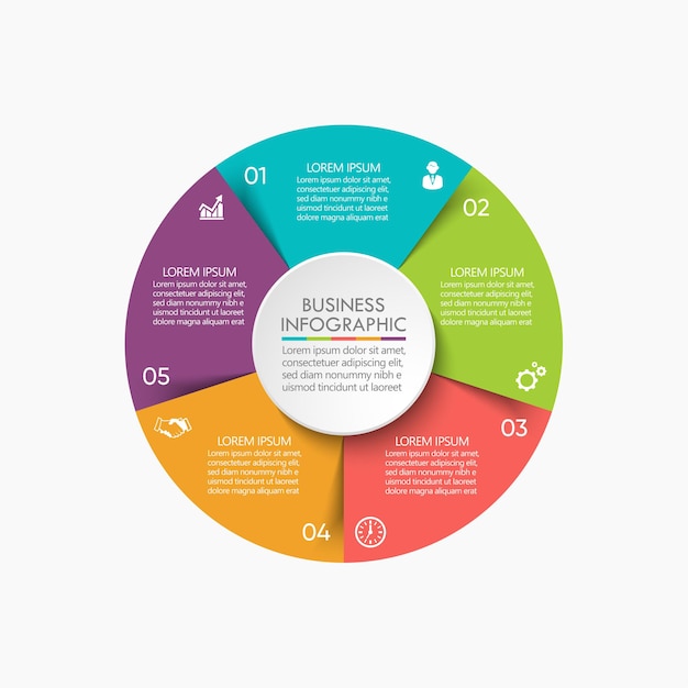 Modello di presentazione aziendale infografica con opzioni