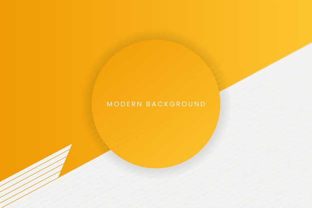 Modello di presentazione banner astratto minimo con cerchio luminoso 3D di colore giallo su sfondo bianco