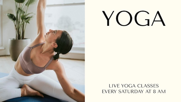 Modello di presentazione del corso di yoga vettore di progettazione del benessere della salute