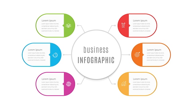 modello di presentazione infografica 6 opzioni