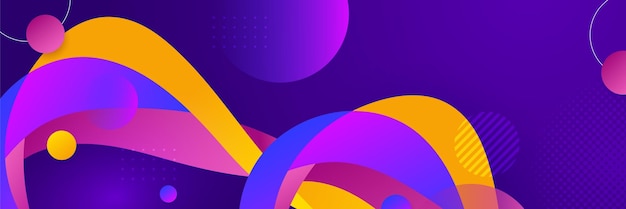 Modello di progettazione banner astratto poligono colorato Banner web tech colorato con sfondo di forme geometriche e colori sfumati Sfondo di presentazione del modello di banner di progettazione grafica vettoriale