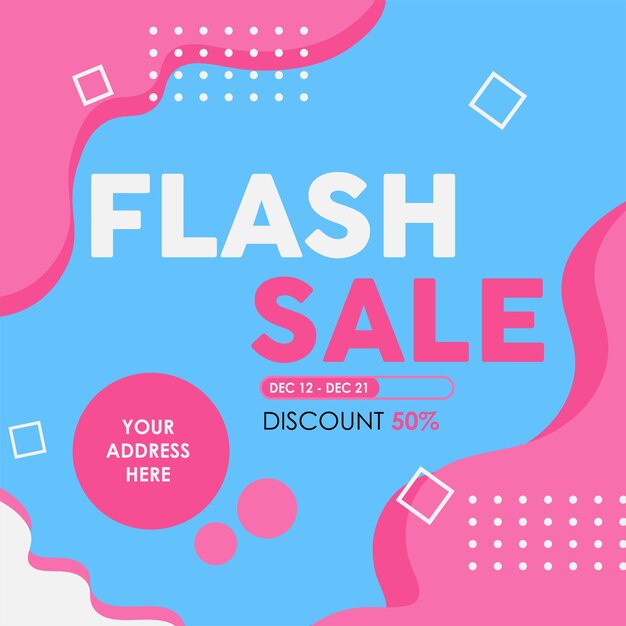 modello di progettazione banner vendita flash in arrivo sfondo del poster di promozione della pagina di destinazione