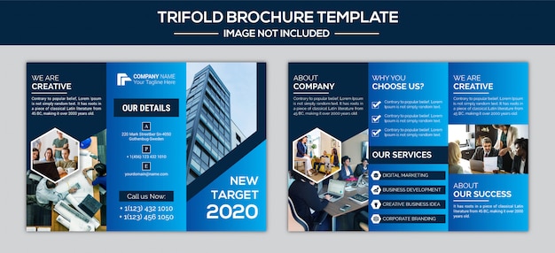 Modello di progettazione brochure aziendale a tre ante