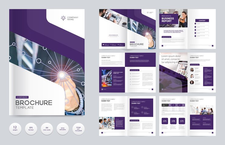 Vettore modello di progettazione brochure aziendale