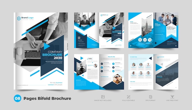 Modello di progettazione brochure bifold aziendale elegante e moderno