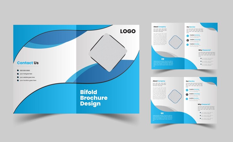 Vettore modello di progettazione brochure bifold