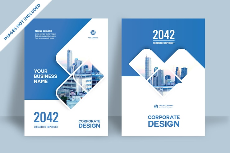 Modello di progettazione copertina libro aziendale in A4.