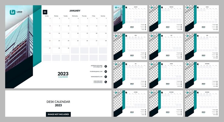 Modello di progettazione del calendario da scrivania