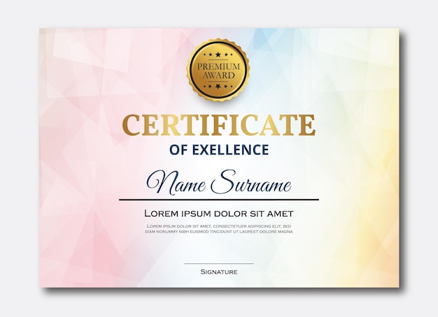 Modello di progettazione del certificato di stile vettoriale gratuito