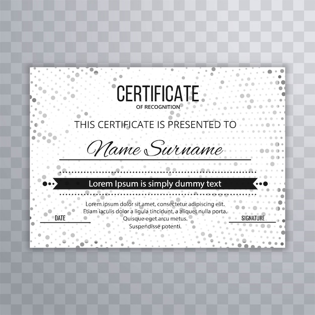 Modello di progettazione del certificato punteggiato astratto