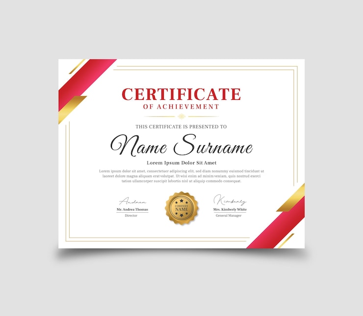 Vettore modello di progettazione del certificato