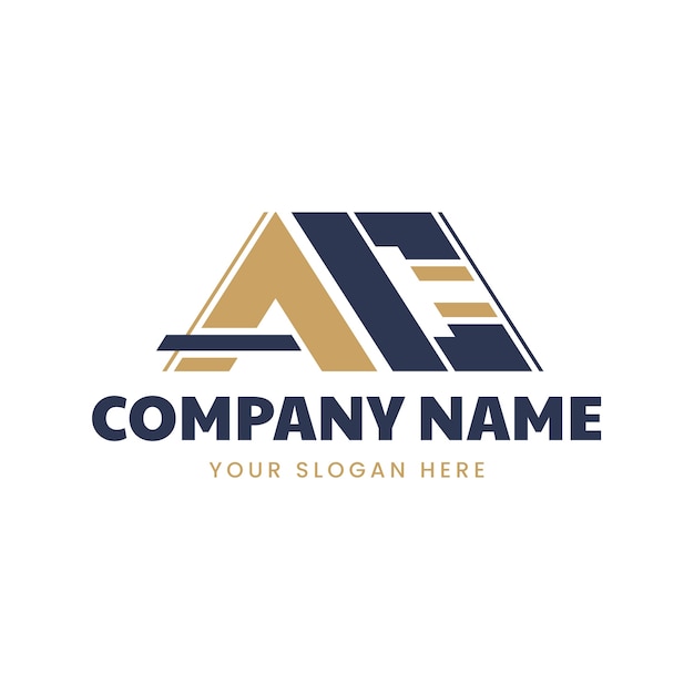Modello di progettazione del logo ac design piatto