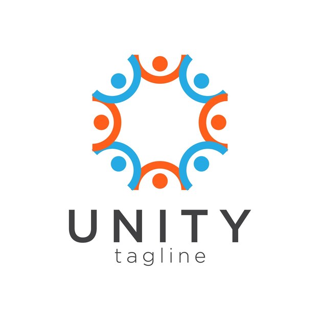 Modello di progettazione del logo colorato di Unity