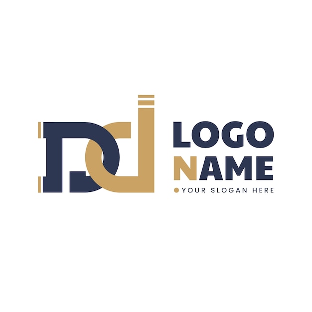 Modello di progettazione del logo dd design piatto