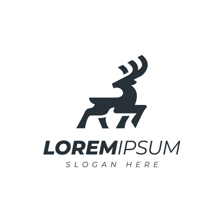 Modello di progettazione del logo Deer Modern Strong