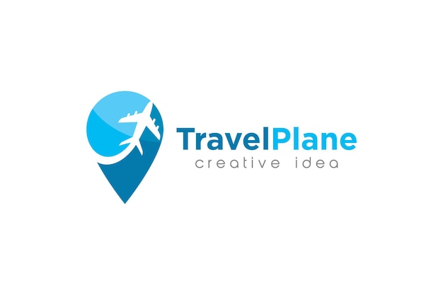 Modello di progettazione del logo del concetto di viaggio creativo
