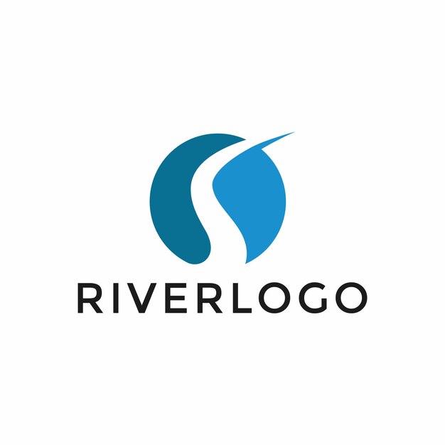 Modello di progettazione del logo del fiume vettoriale