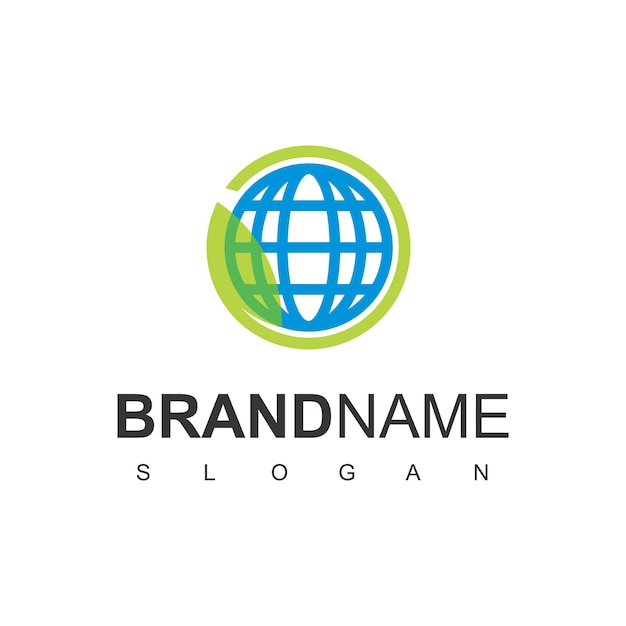 Modello di progettazione del logo del mondo ecologico