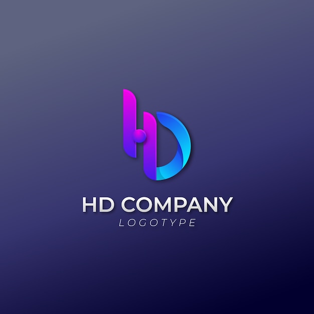 Modello di progettazione del logo del monogramma hd sfumato