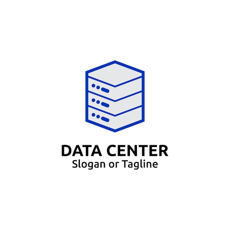 Vettore modello di progettazione del logo del server concetto del logo big data simbolo del data center icona del server