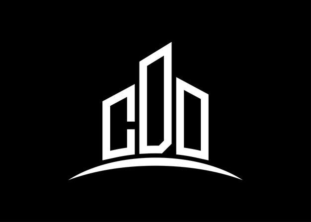 Modello di progettazione del logo del vettore di costruzione della lettera CDO Building Shape Logo della CDO