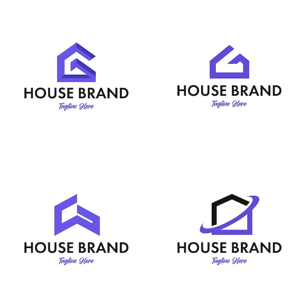 Modello di progettazione del logo dell'edificio della casa