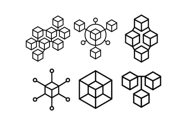 Modello di progettazione del logo dell'icona blockchain illustrazione isolata