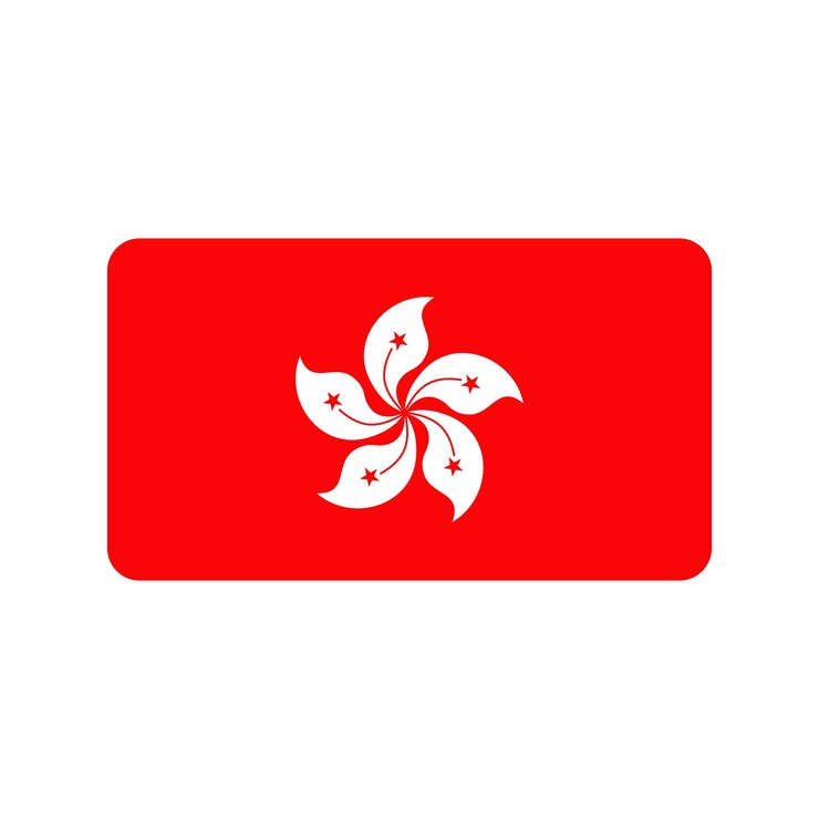 Vettore modello di progettazione del logo dell'icona della bandiera di hong kong