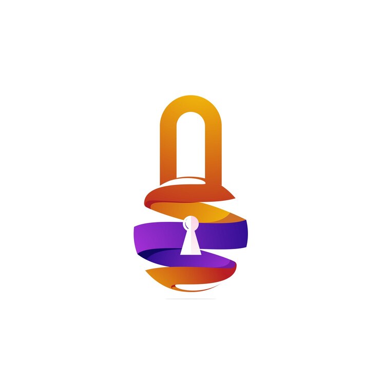 modello di progettazione del logo dell'icona della chiave informatica di sicurezza del cerchio