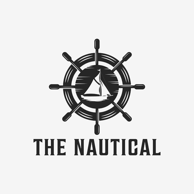 Modello di progettazione del logo dell'yacht nautico ispirazione per il design dell'illustrazione vettoriale del logo marino nautico