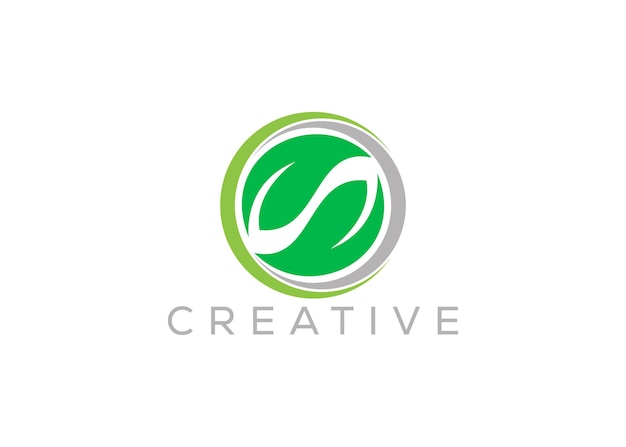 Modello di progettazione del logo della foglia verde minimo e professionale
