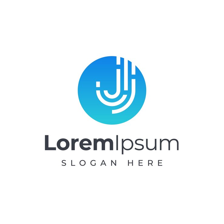 Modello di progettazione del logo della lettera J Digital Technology