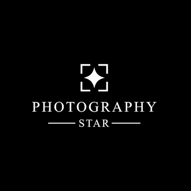 Modello di progettazione del logo della stella della fotografia