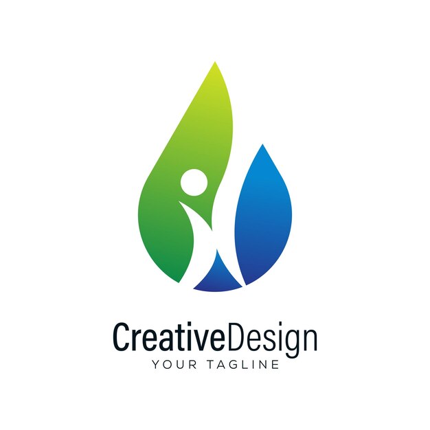 Modello di progettazione del logo di Drop and people