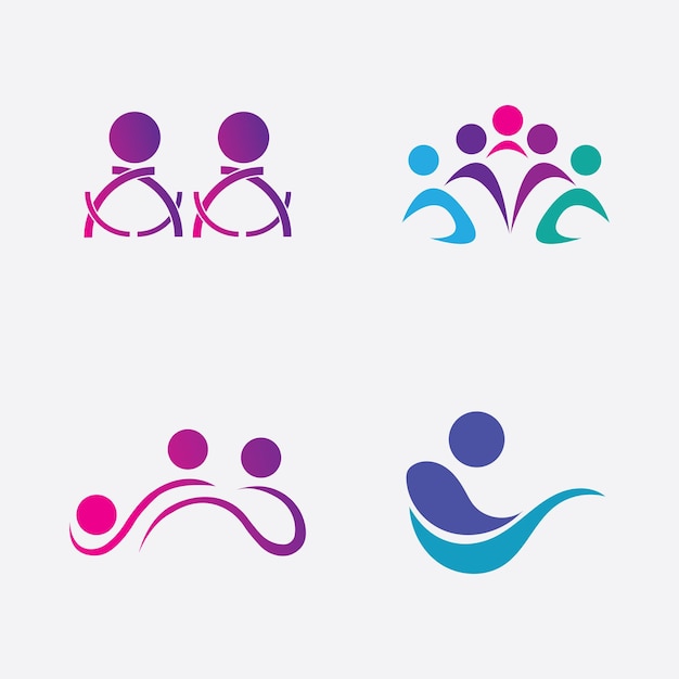 Modello di progettazione del logo di persone creative con circleFlat Vector Logo Design Template Element