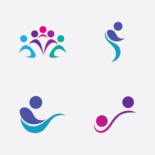 Modello di progettazione del logo di persone creative con circleFlat Vector Logo Design Template Element
