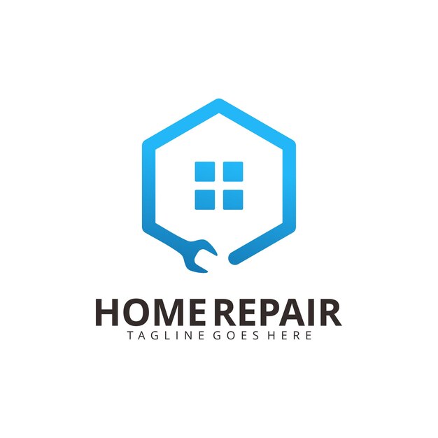 Modello di progettazione del logo di riparazione domestica