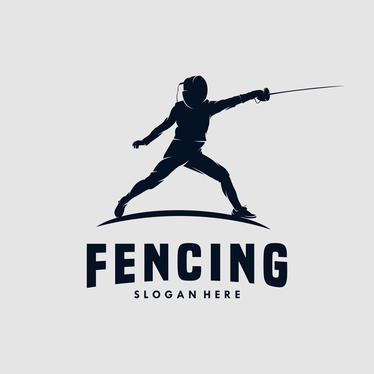 Vettore modello di progettazione del logo di scherma sport