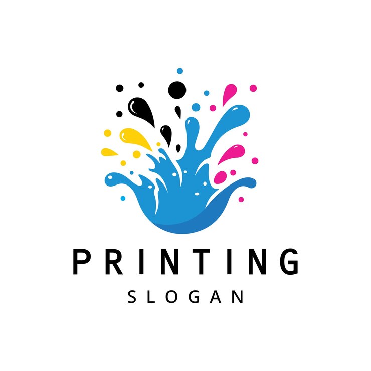Vettore modello di progettazione del logo di stampa digitale