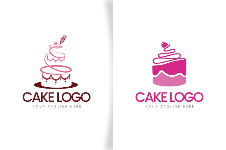 Modello di progettazione del logo di un negozio di dolci, dolci e panetterie