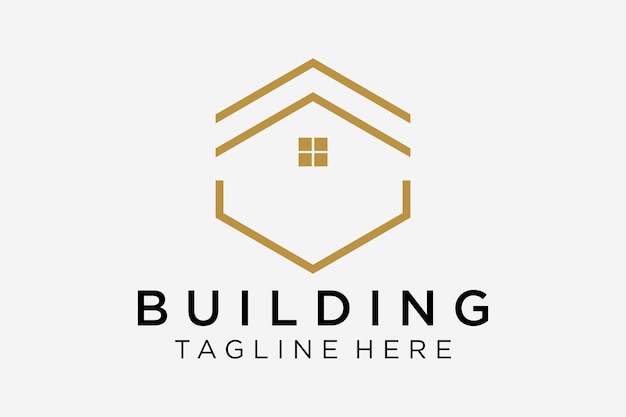 Modello di progettazione del logo immobiliare con un concetto moderno