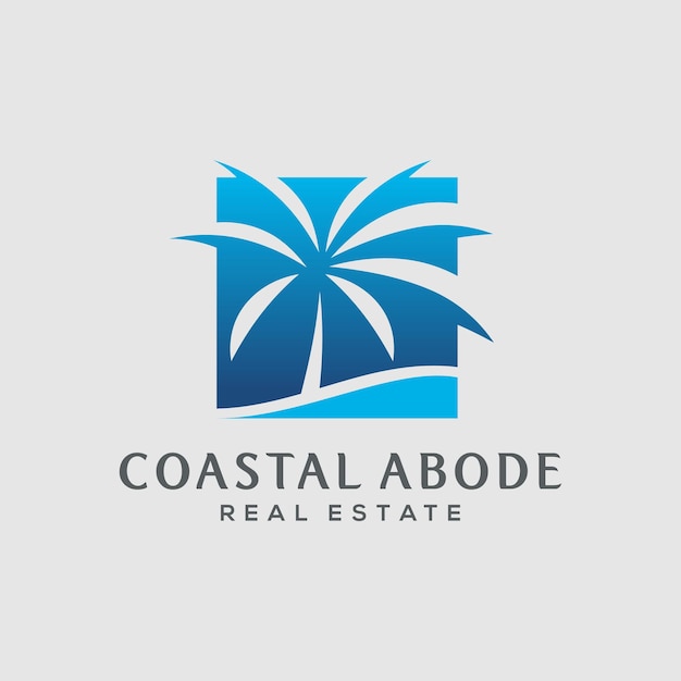 modello di progettazione del logo immobiliare costiero