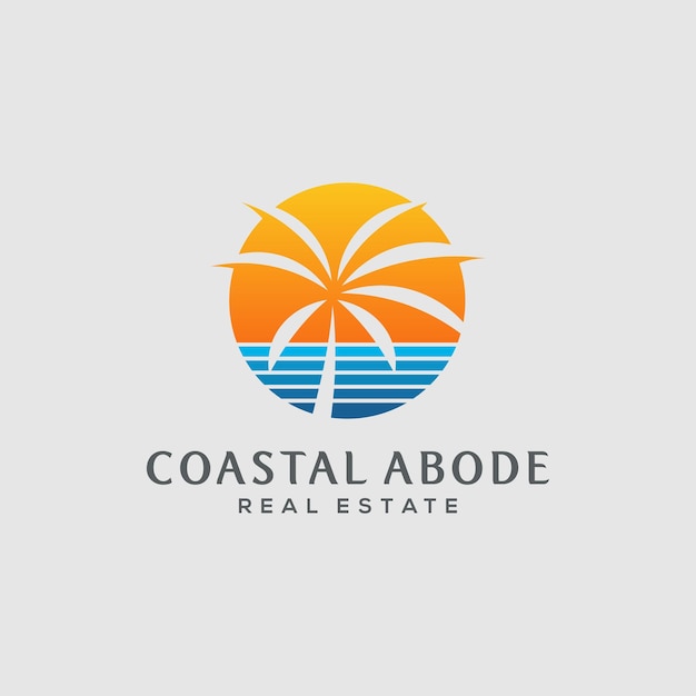 modello di progettazione del logo immobiliare costiero