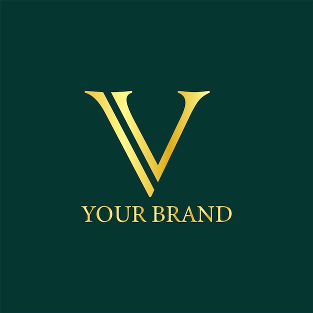 Modello di progettazione del logo Luxury V