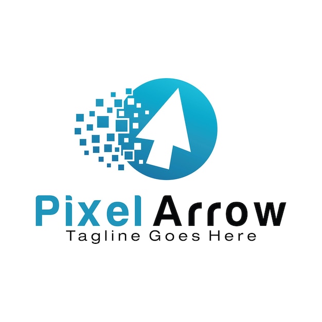Modello di progettazione del logo Pixel Arrow
