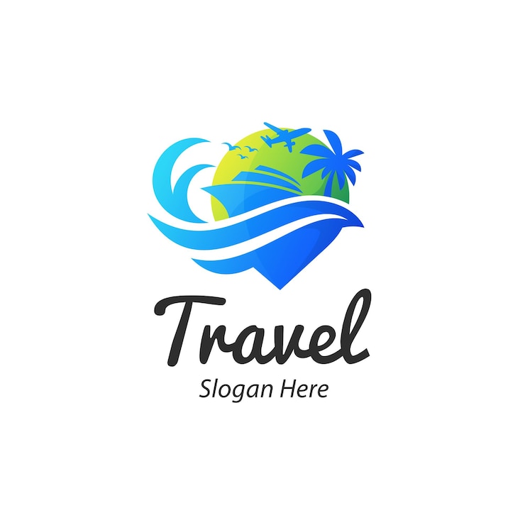 Modello di progettazione del logo premium per viaggi e tour